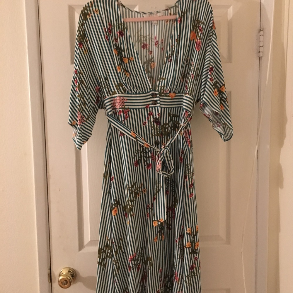 Floral stripe dress.